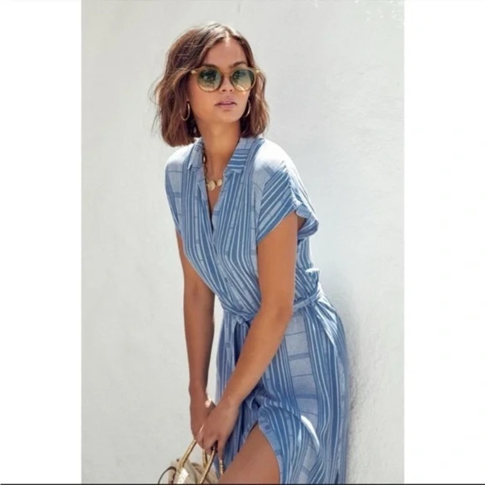 Lush Blue Striped Maxi Dress